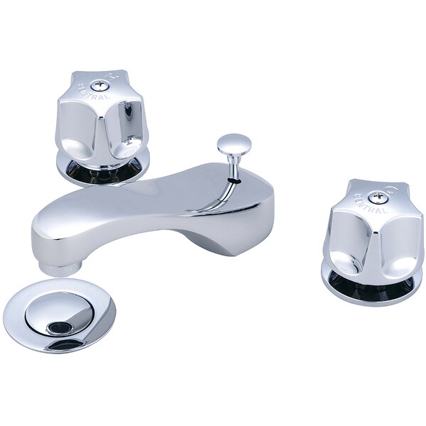 Two Handle Widespread Bathroom Faucet, NPSM, Widespread, Chrome, Number of Holes: 3 Hole